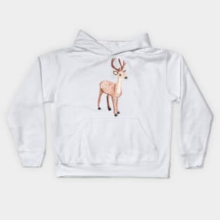 Watercolor reindeer Kids Hoodie